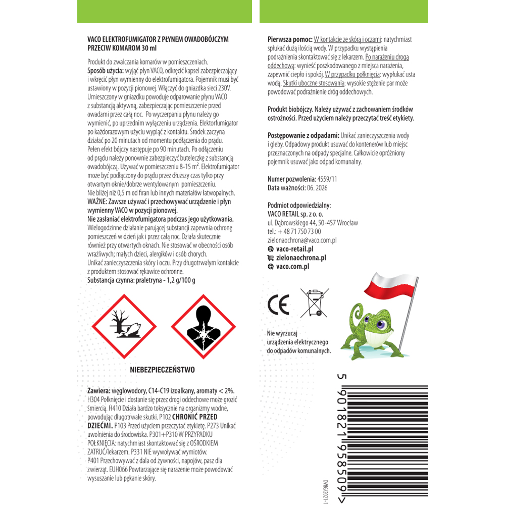 Elektro na komary + płyn na komary 30ml 30 nocy Easy Elektro VACO