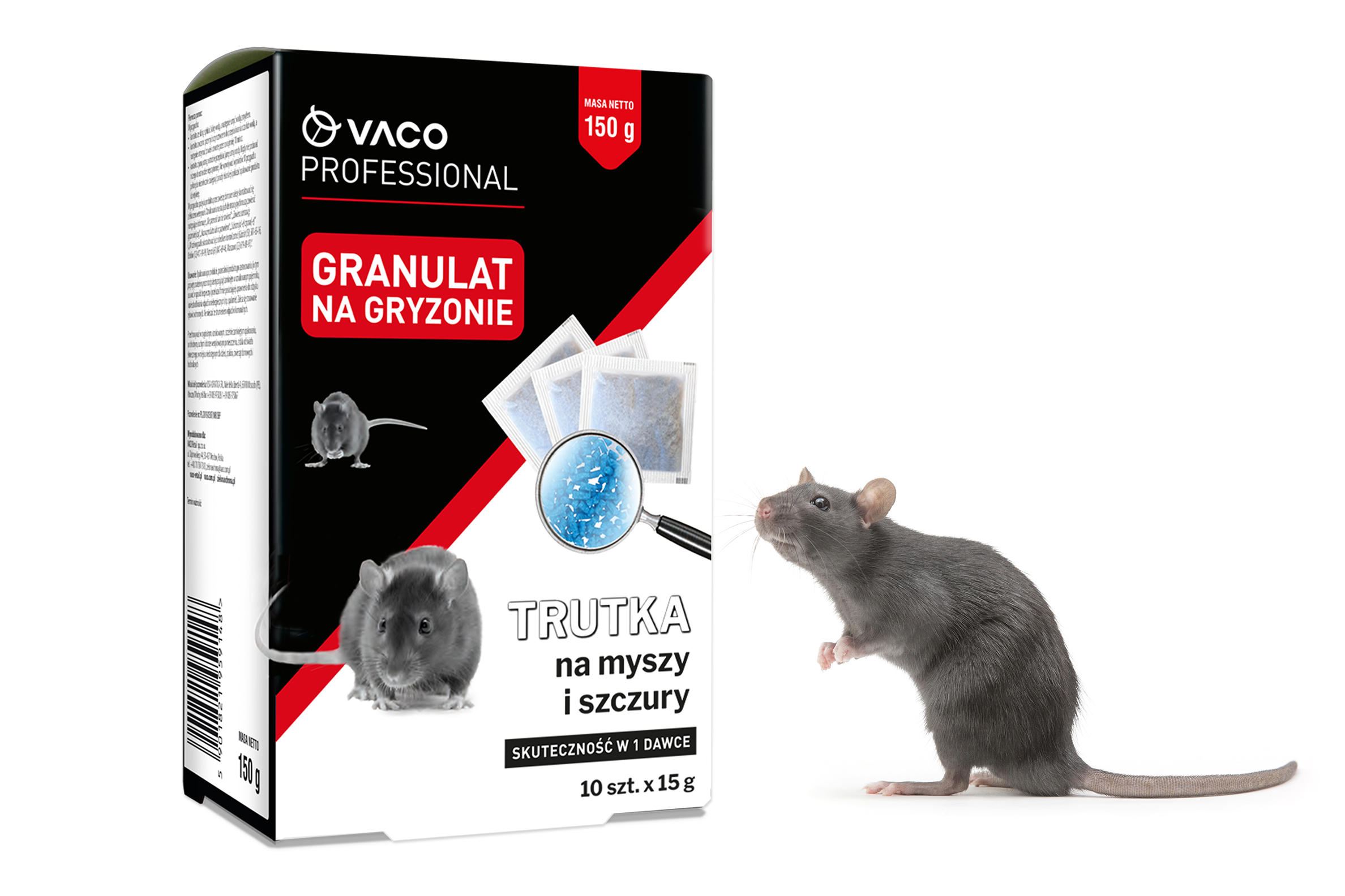 Trutka na myszy szczury saszetki 10x15gr granulat VACO PRO 150gr