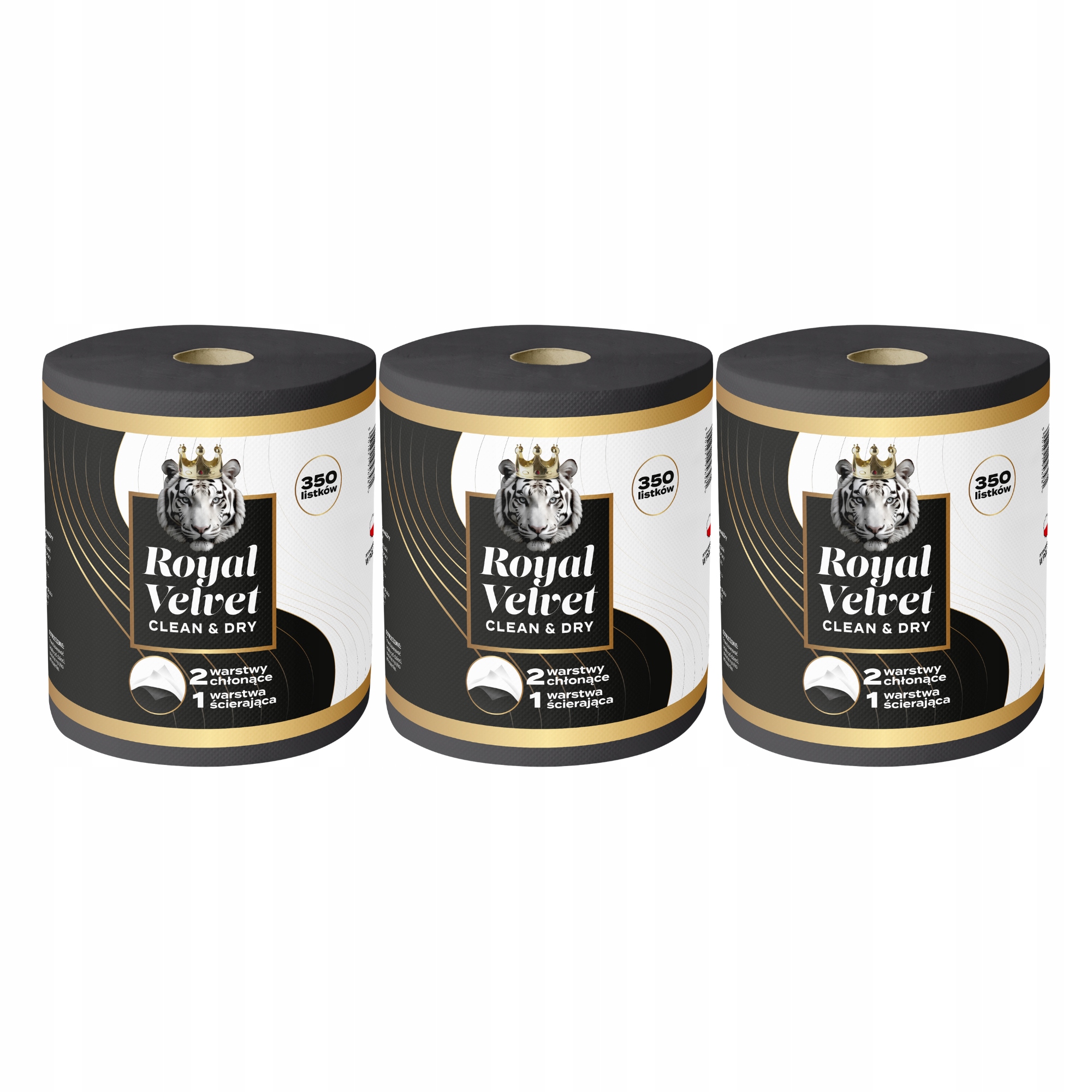 3x Ręcznik Papierowy 3-Warstwowy 350 Listków 70m Moon ROYAL VELVET